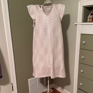 Loft striped summer dress with flutter sleeves.